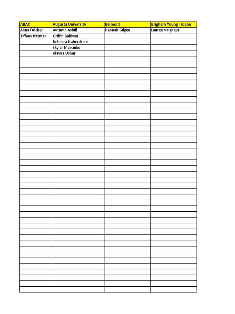 College and University Student List | PDF