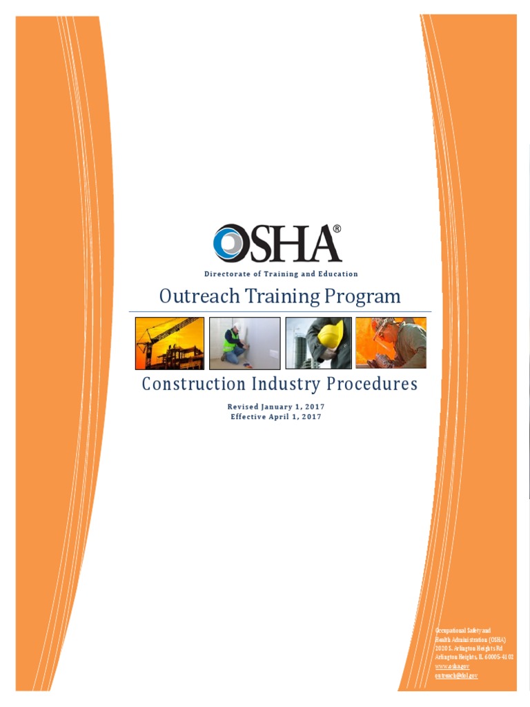 OSHA Construction Outreach Training Guide | PDF | Occupational Safety ...