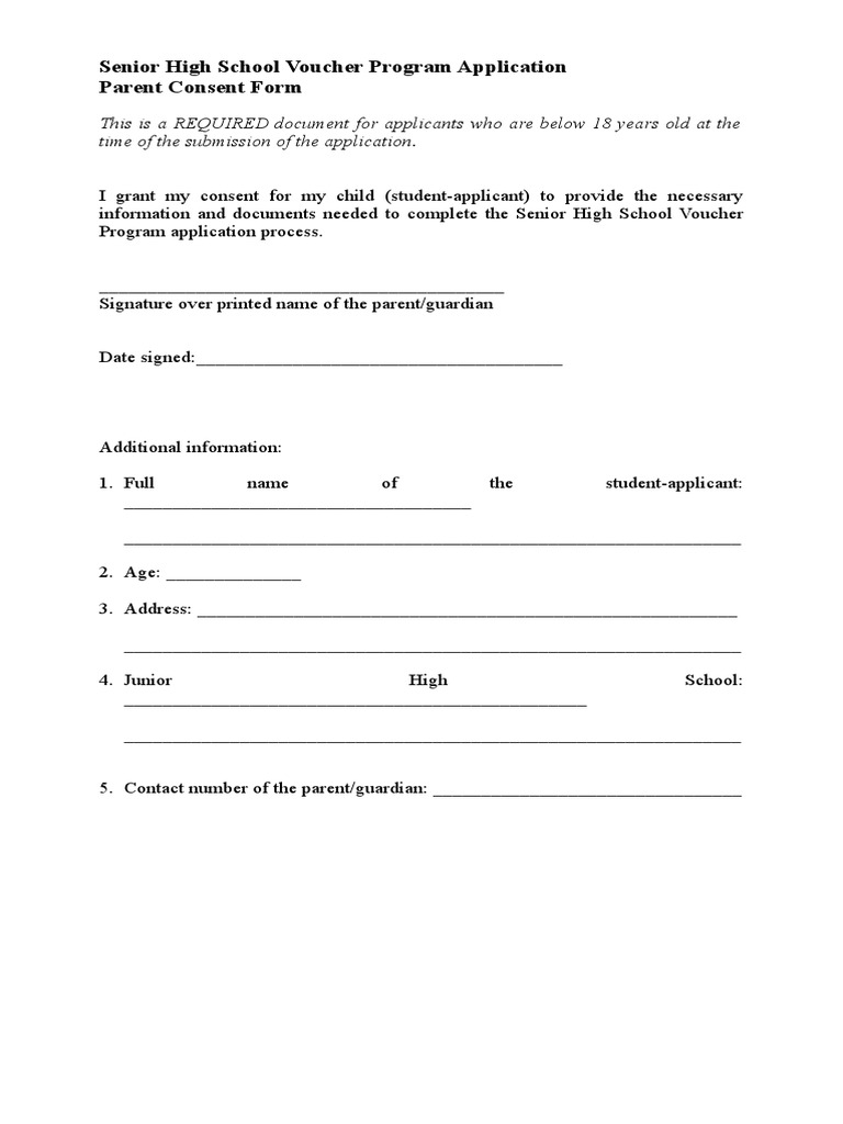 Template Parent Consent Form | PDF