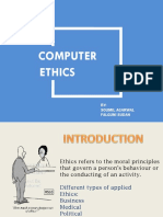 Computer Ethics: BY: Soumil Agarwal Falguni Sudan