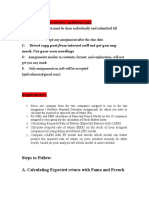 Assignement # 4 (Courtesy: Opendoors - PK) : Steps To Follow: A. Calculating Expected Return With Fama and French