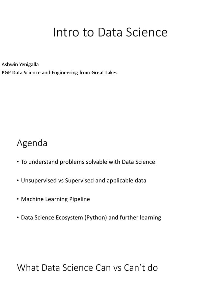 Intro To Data Science | PDF