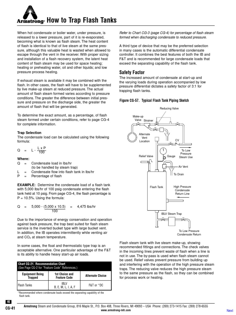 How To Trap Flash Tanks: Safety Factor | PDF | Steam | Hvac