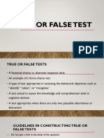 True or False Test