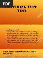 Matching Type of Test