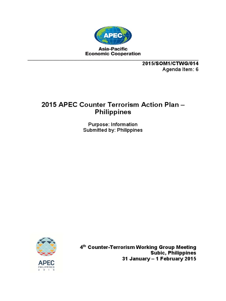APEC Counter-Terrorism Action Plan 2015 | PDF | Airport Security ...