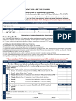 IMMUNIZATION RECORD