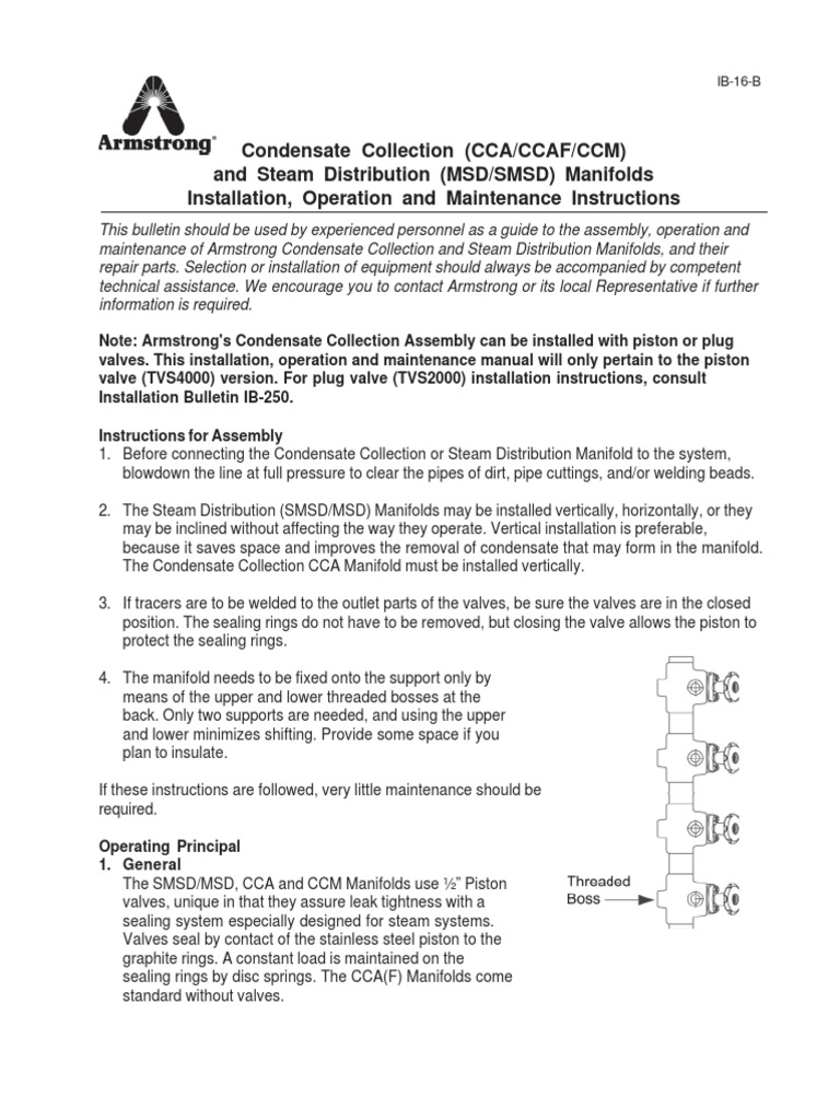 Condensate Collection (CCA/CCAF/CCM) and Steam Distribution (MSD/SMSD ...