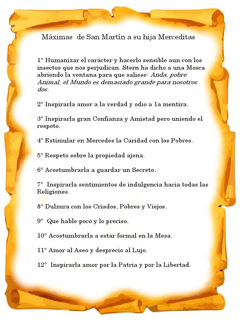 Máximas de San Martín para Merceditas | PDF | Derecho