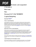 Capital Budgeting Data Collection