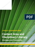 1 Content Area and Disciplinary Literacy Frameworks