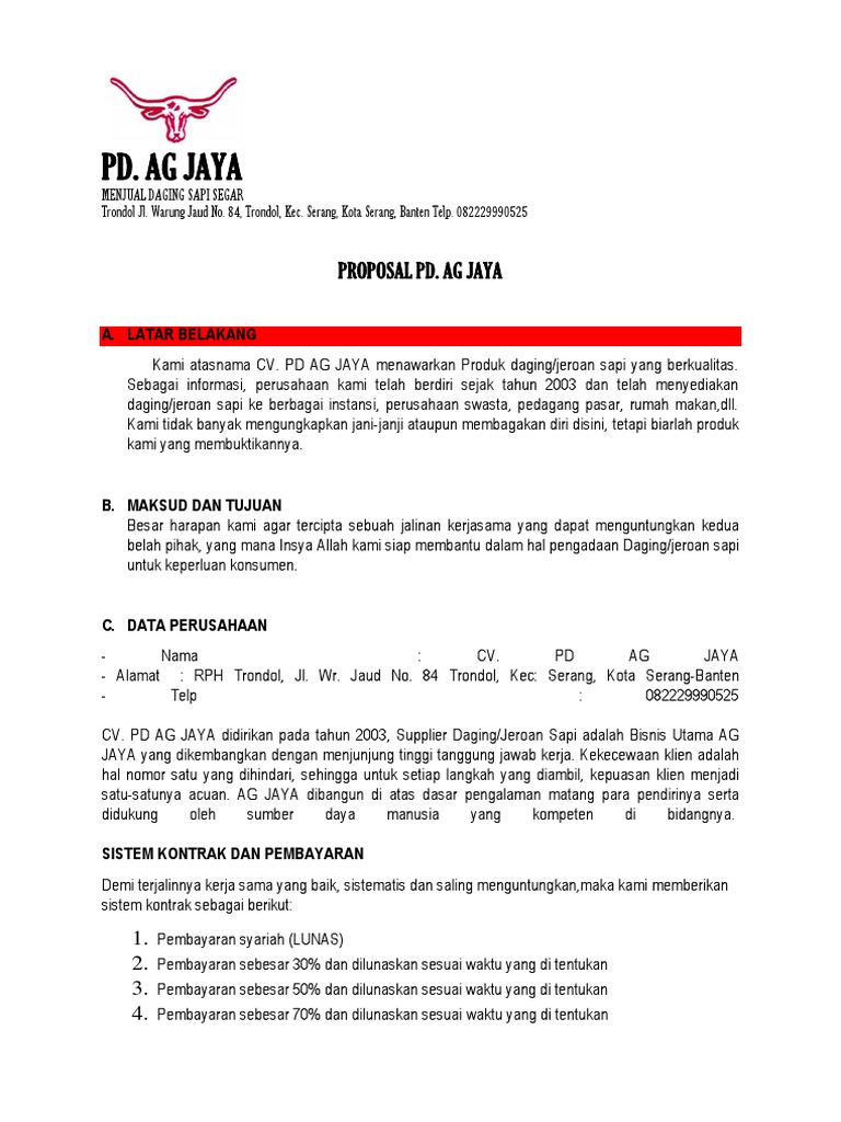 Contoh Proposal Penawaran