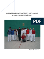 Informe Sobre Campeonatos de Pelota A Mano