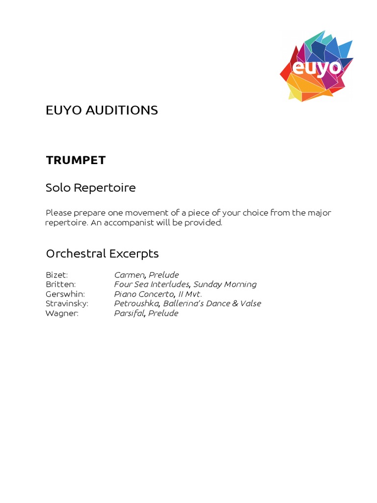 Euyo Auditions Trumpet PDF