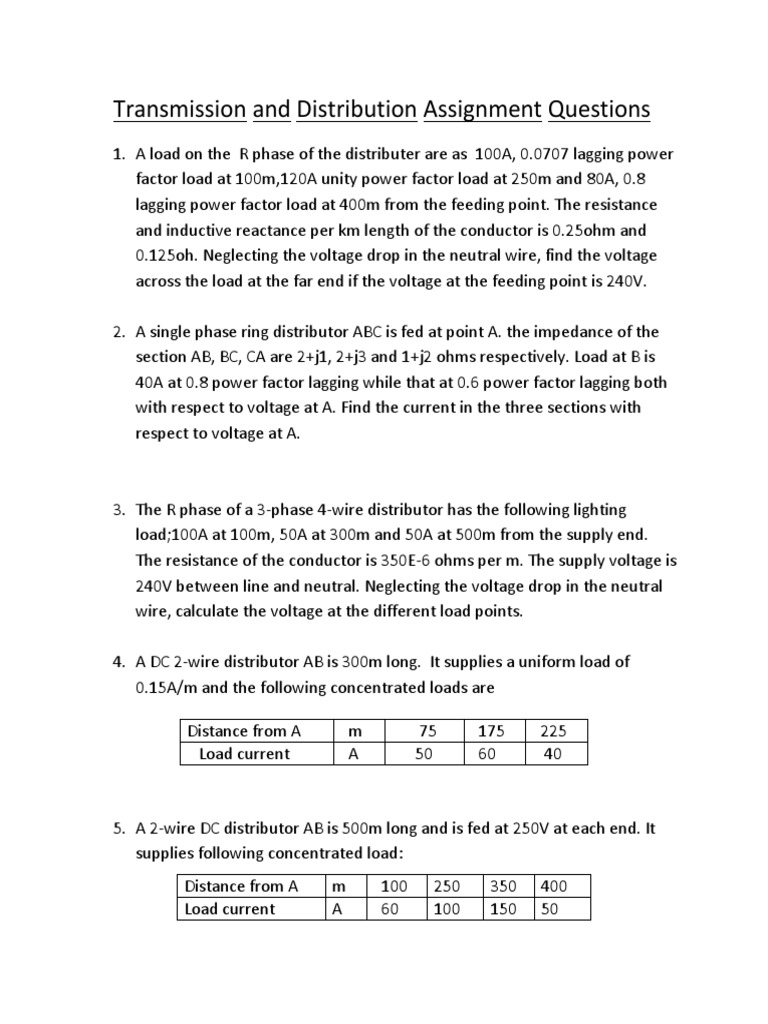 Transmission and Distribution Q&A | PDF | Electronics | Power (Physics)