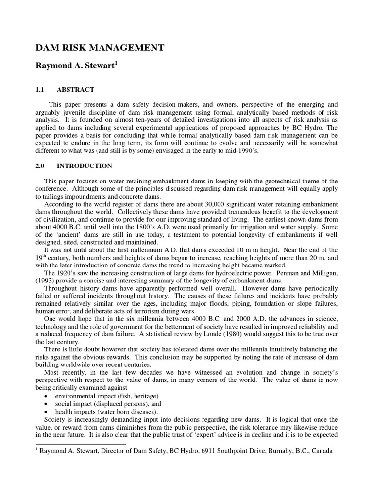 Evolving Strategies in Dam Risk Management | PDF | Risk | Risk Management