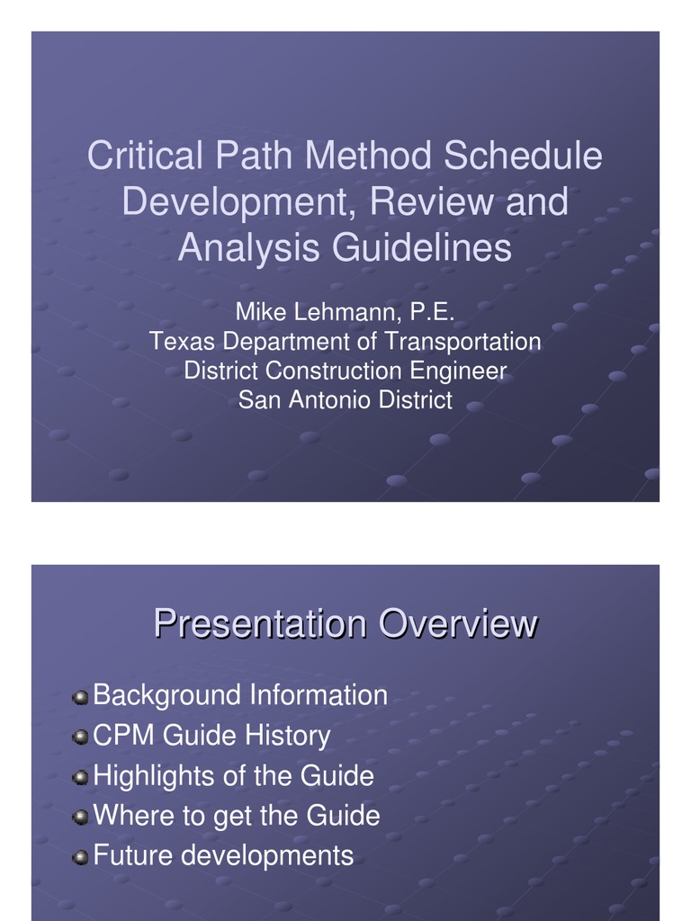 Critical Path Method Schedule Review | PDF | Computing | Business