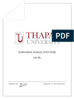 Embedded System (UEC608:) Lab File