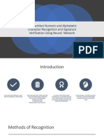 Handwritten Numeric and Alphabetic Character Recognition and Signature Verification Using Neural Network
