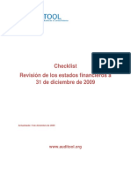 Checklist Revisión Estados Financieros A 31 de Diciembre de 2009