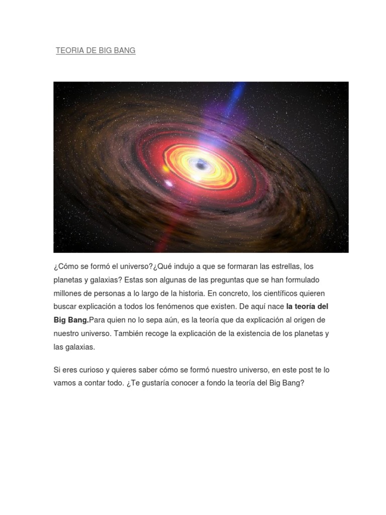 El Big Bang y la Expansión del Universo | PDF | Universo | Estrellas