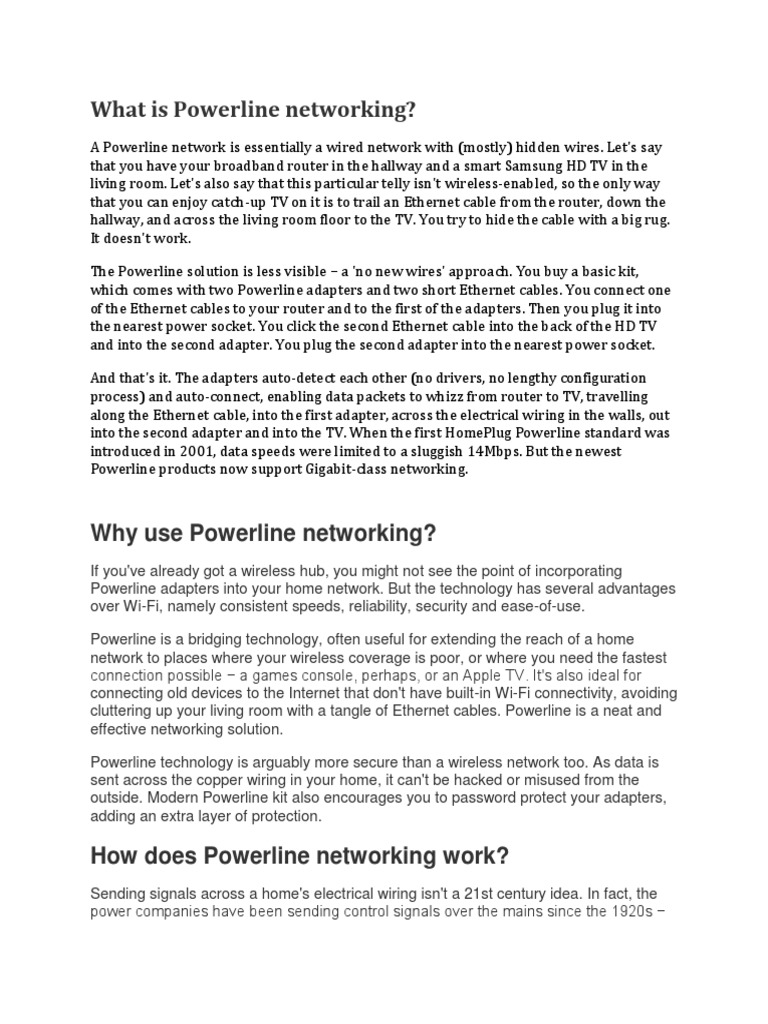 What Is Powerline Networking PDF Wi Fi Computer Network