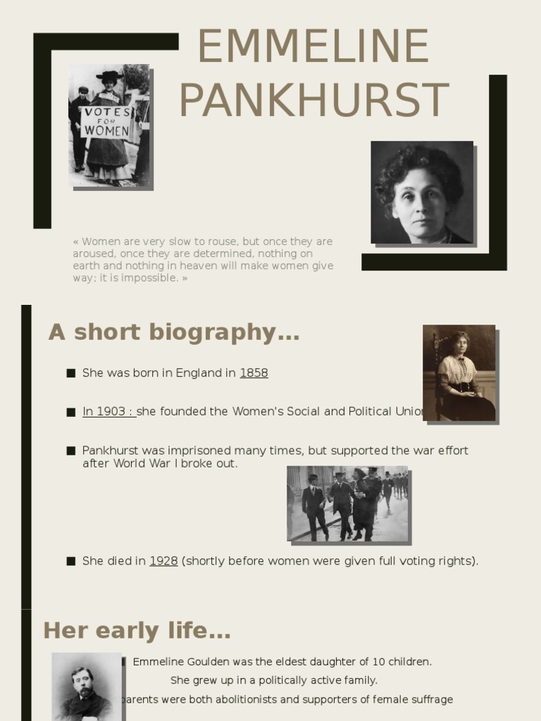 Emmeline Pankhurst: Militant Suffragist | PDF | Emmeline Pankhurst ...