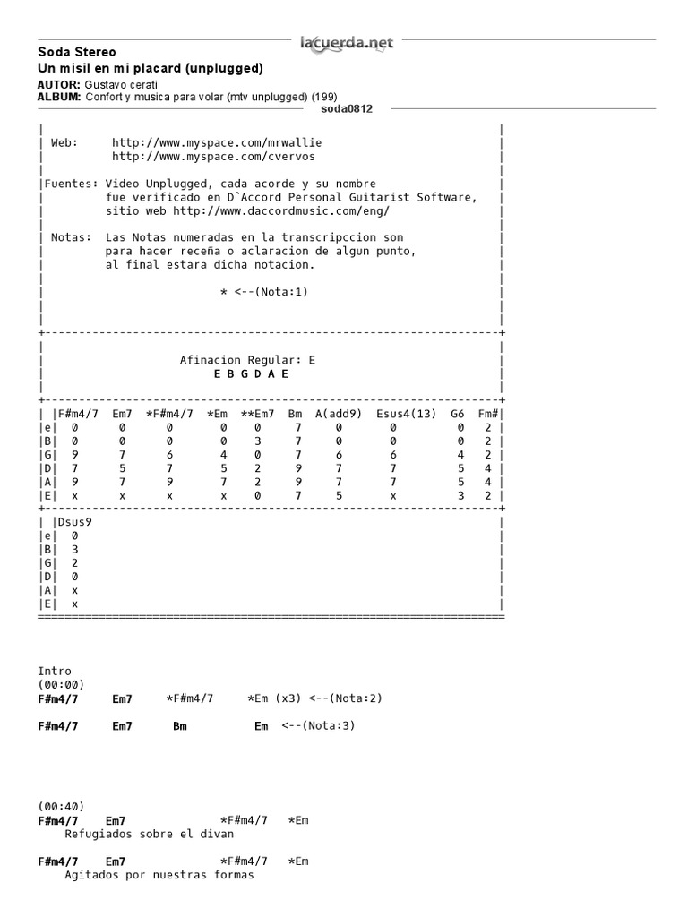 Soda Stereo, Un Misil en Mi