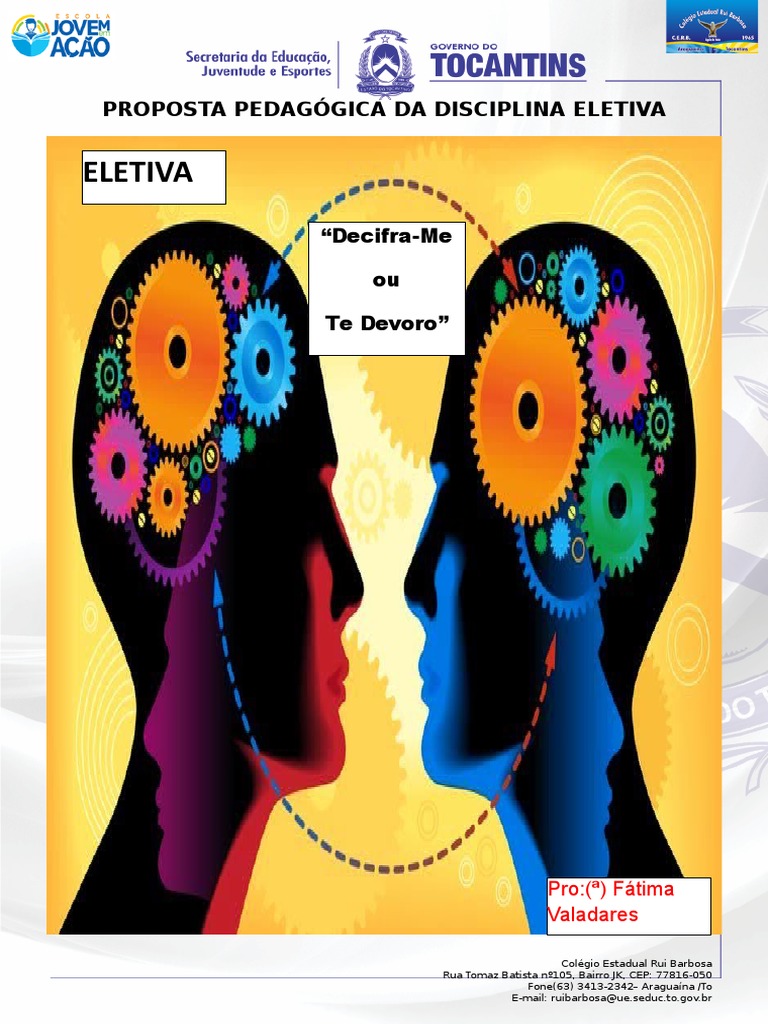 ELETIVA - Decifra-Me Ou Eu Te Devoro - Fátima Valadares | PDF ...