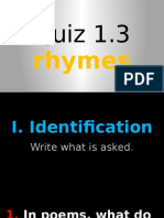 Quiz 1.3: Rhymes