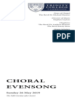 2019-05-26 Choral Evensong