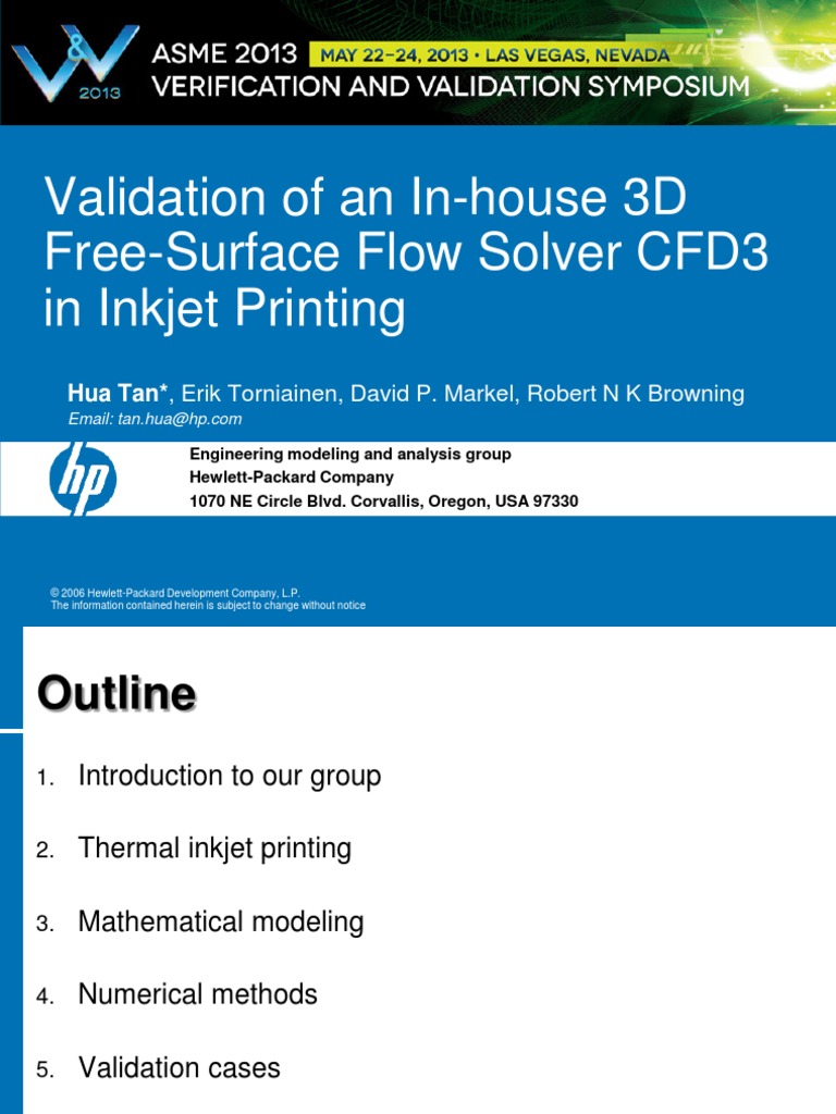 Validation of An In-House 3D Free-Surface Flow Solver CFD3 in Inkjet ...