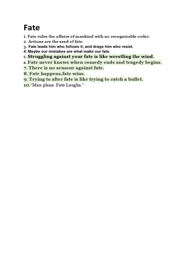 Fate | PDF | Law | Self-Improvement