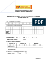 Human Resources Department Corporate Office: Bangalore: 1. Full Name in Block Letters