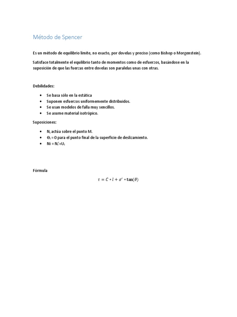 Método de Spencer | PDF