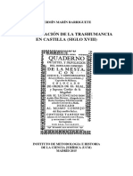 Libro La Legislación de La Trashumancia en Castilla (Siglo Xviii)