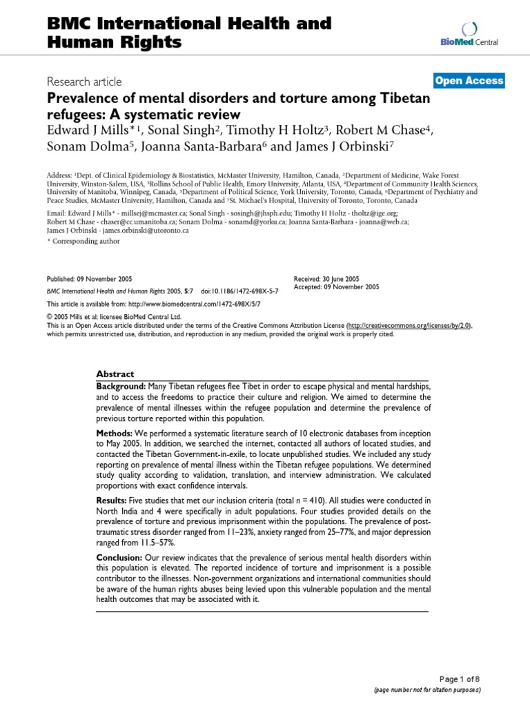 Mental Health Literature Review PDF Posttraumatic Stress Disorder