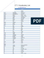 YCT 1 Vocabulary List