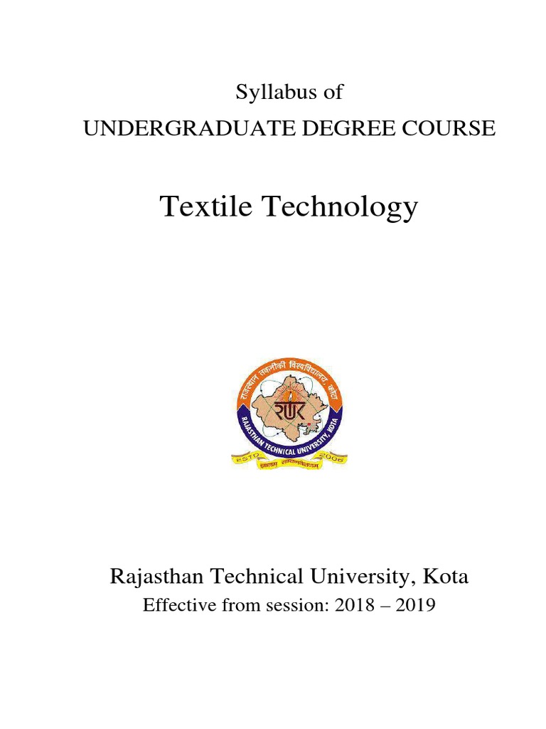 B.Tech. Textile Technology Syllabus | PDF | Dyeing | Finite Difference