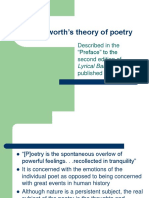 Wordsworth's Theory of Poetry: Described in The "Preface" To The Second Edition of Published in 1800