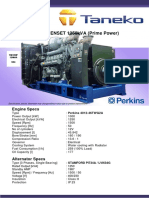 DIESEL GENSET 1250kVA (Prime Power) : Engine Specs