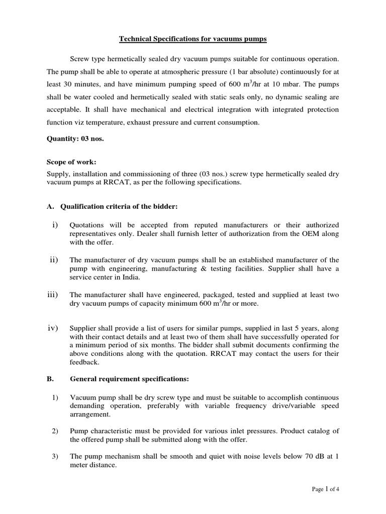 Vacuum Pump Sop Download Free PDF Vacuum Pump