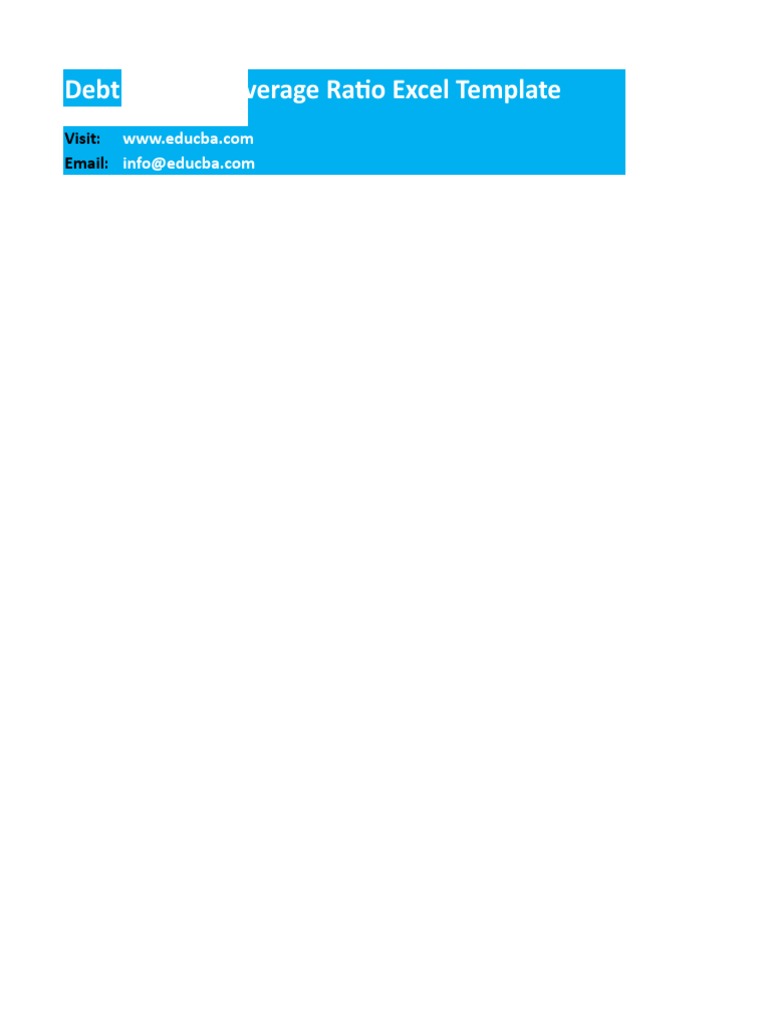 Debt Service Coverage Ratio Formula Excel Template | PDF