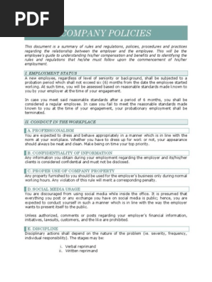Company Policies
