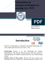Presentation On Major Provisions in Relation To Partnership Act, 1932