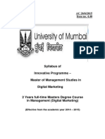 Syllabus of Innovative Programme - Master of Management Studies in Digital Marketing