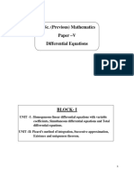 M.Sc. (Previous) Mathematics Paper - V Differential Equations