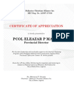 Certificate of Appreciation