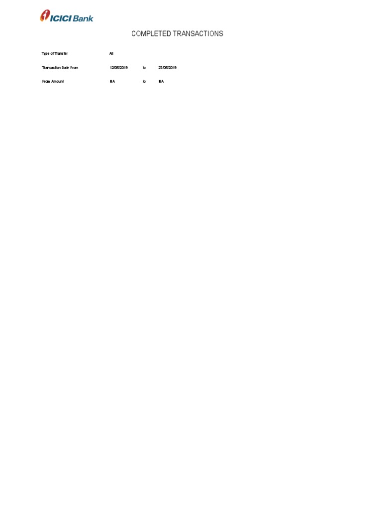 Completed Transactions: Type of Transfer All | PDF