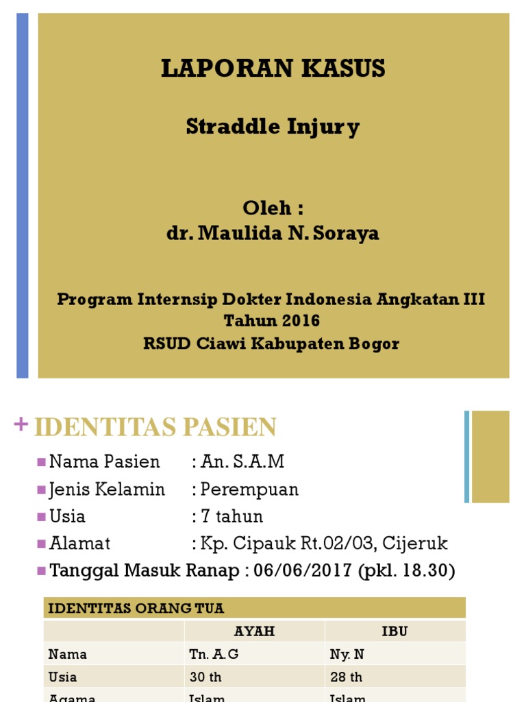 Laporan Kasus (Straddle Injury) | PDF